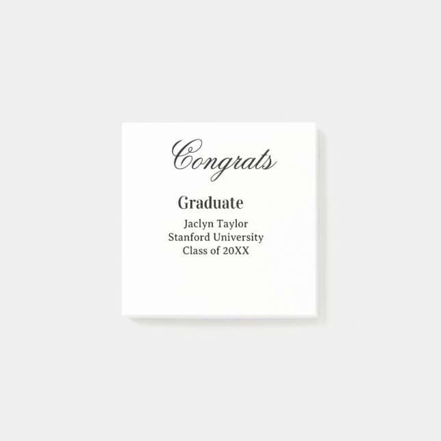 Post-it® Congrats graduation name university name class of  (Devant)