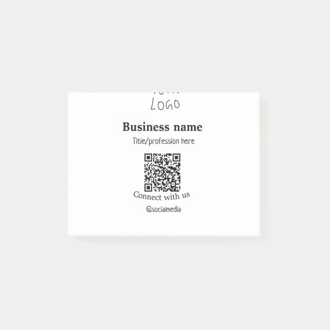 Post-it® Connectez-vous avec nous logo entreprise QR nom de (Devant)
