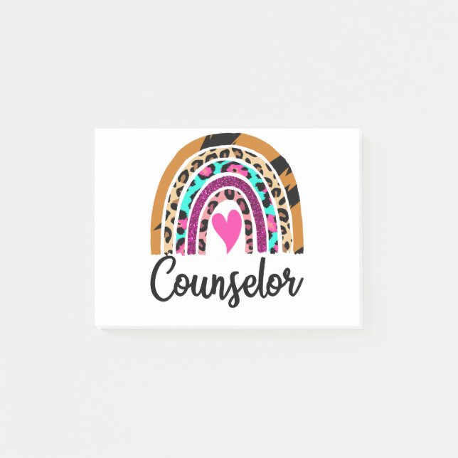 Post-it® Conseiller Arc-en-Ciel Léopard Drôle Conseiller Sc (Devant)
