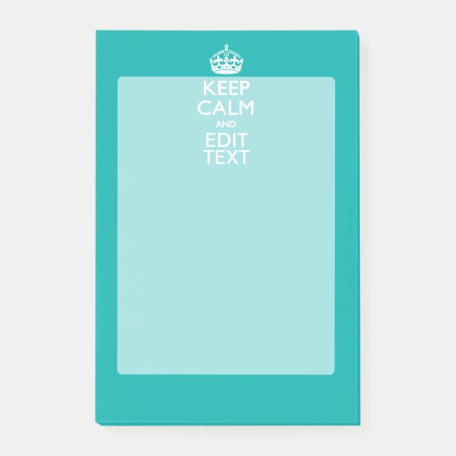 Post-it® Conserver Le Calme Et Votre Texte Accent Turquoise (Devant)