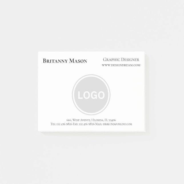 Post-it® Contact professionnel Logo d'entreprise (Devant)
