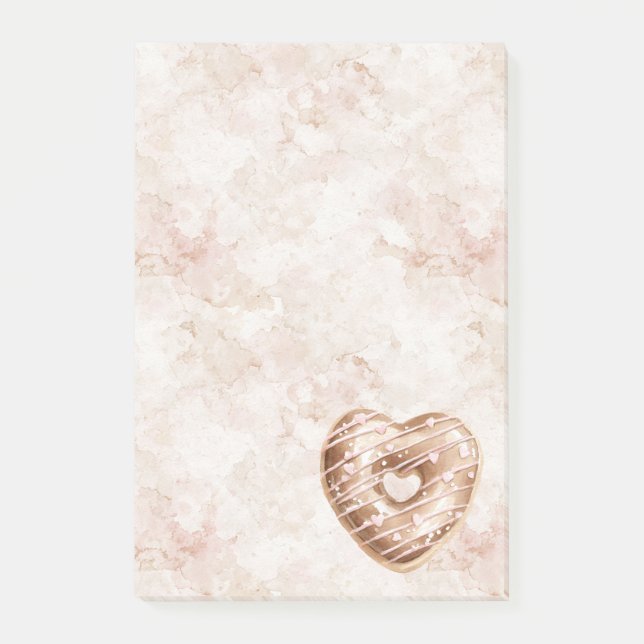 Post-it® Cookie au Cœur Rose Chocolat (Devant)