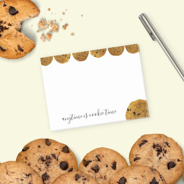 Post-it® Cookie Temps Chocolat Chip Cookie Texte Personnali (Cute custom text Post-It notes for cookie lovers!)