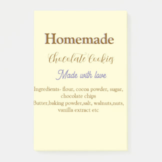 Post-it® Cookies au chocolat faits maison avec amour ajoute