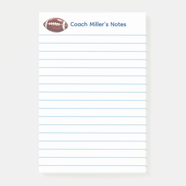 Post-it® Cool Football Coach Lined Custom (Devant)
