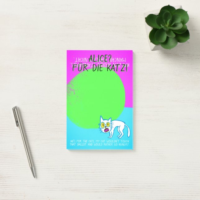 Post-it® Cool Green Alice pour les chats  (Bureau)