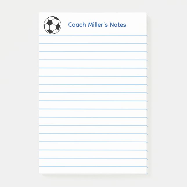 Post-it® Cool Soccer Coach Lined Custom (Devant)