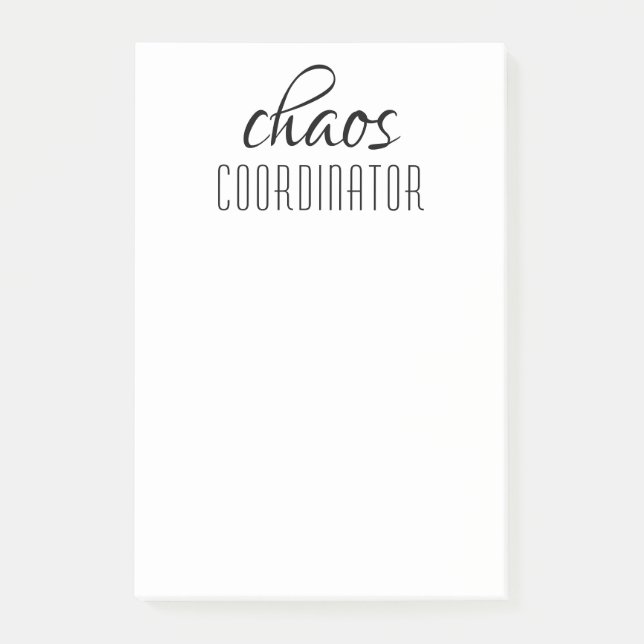 Post-it® Coordinateur du Chaos Texte typographique (Devant)