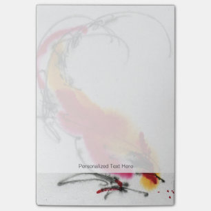 Post-it® Coq peu commun. Calligraphie et watercolor.