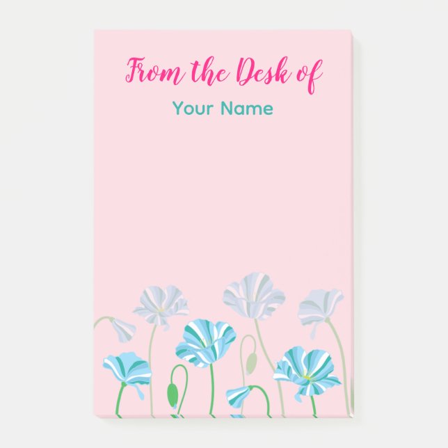 Post-it® Coquelicot bleu personnalisé (Devant)