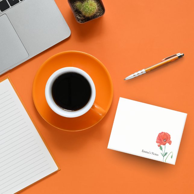 Post-it® Coquelicot Commun Aquarelle Personnalisé (Créateur téléchargé)