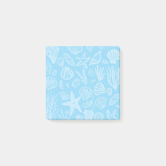 Post-it® Coquillages Plage Bleu clair Coques Océan (Devant)