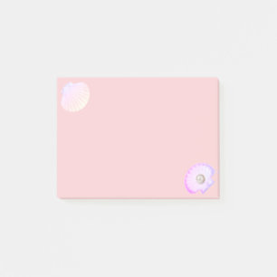 Post-it® Coquille d'huître avec perle sur corail rose clair