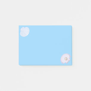 Post-it® Coquille d'huître avec perle sur fond bleu clair