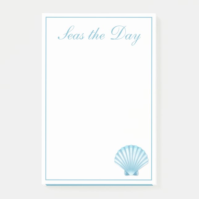 Post-it® Coquille Nautique Blue Seashell Beach Motivation (Devant)