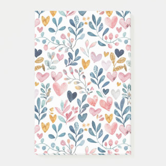 Post-it® Corações em Aquarela