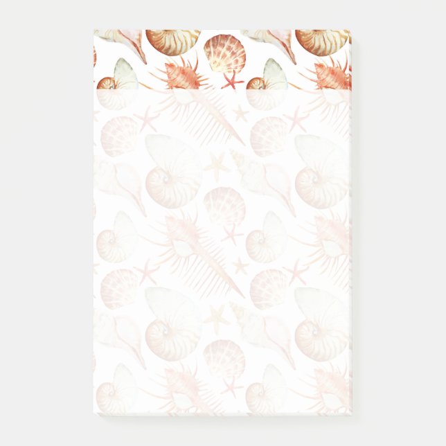 Post-it® Corail Avec Coquillages Et Crabes Motif (Devant)