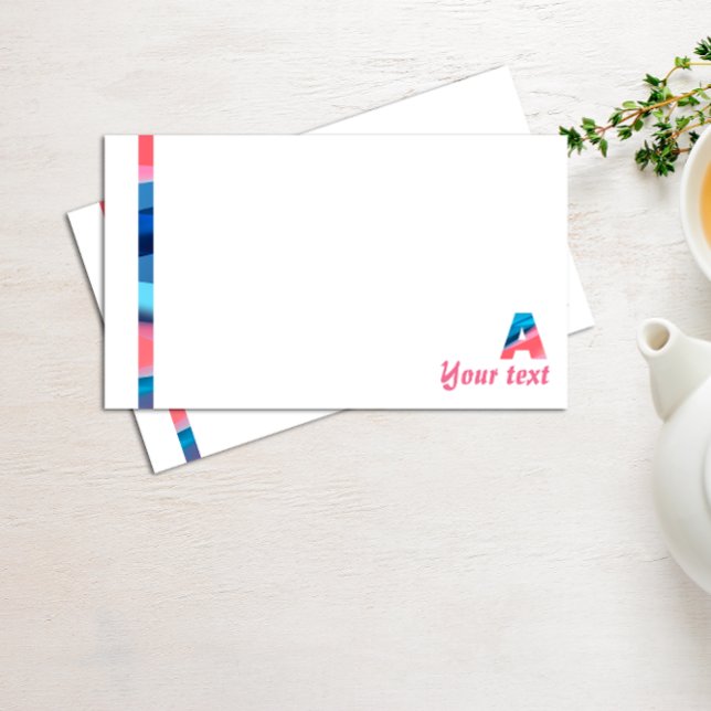 Post-it® Corail bleu monogramme lettre A notes (Créateur téléchargé)