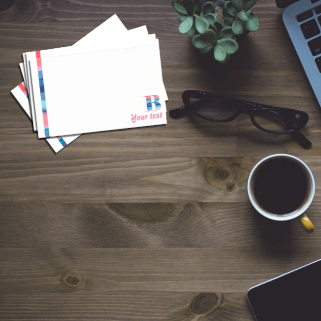 Post-it® Corail bleu monogramme lettre B (Créateur téléchargé)