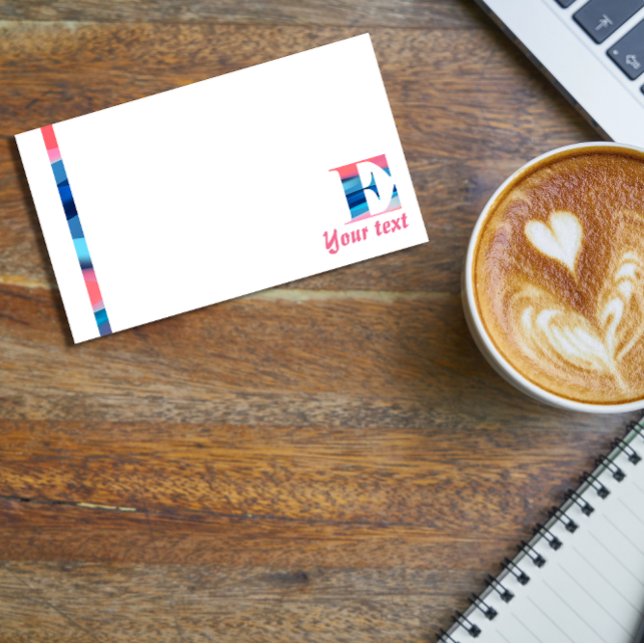 Post-it® Corail bleu monogramme lettre E notes (Créateur téléchargé)