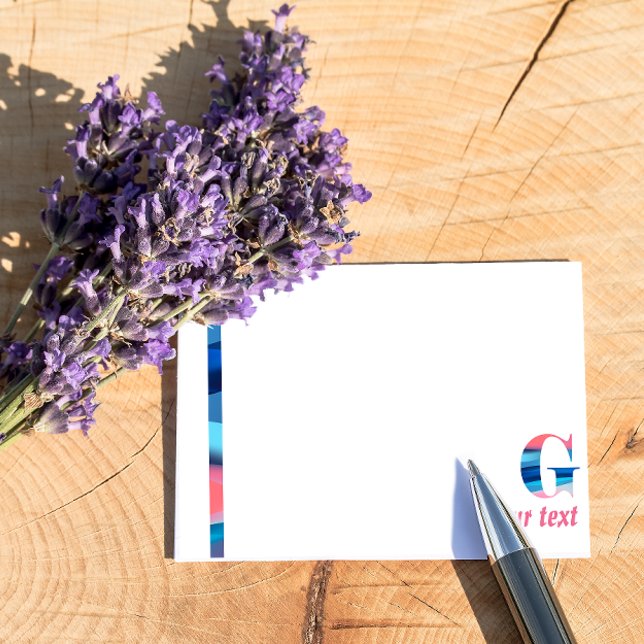 Post-it® Corail bleu monogramme lettre G notes (Créateur téléchargé)