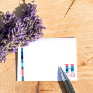 Post-it® Corail bleu monogramme lettre H notes