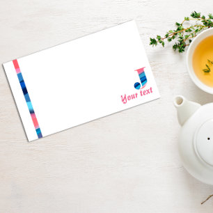 Post-it® Corail bleu monogramme lettre J notes