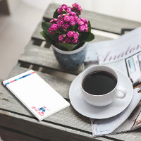 Corail bleu monogramme lettre K notes