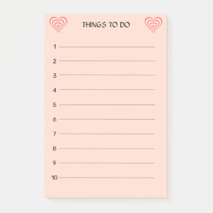 Post-it® Corail mignon rose et les coeurs blancs sur rose c