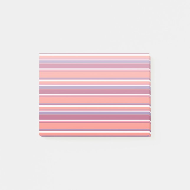 Post-it® Corail vivant, bandes rouge et violet (Devant)