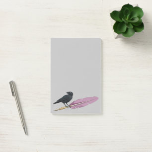 Post-it® Corbeau en plumes d'oiseaux noirs
