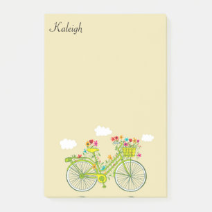 Post-it® Corbeille de fleurs personnalisée pour vélo vintag