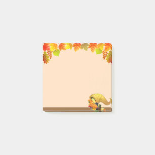 Post-it® Corne d'Abondance, Feuilles d'Automne sur Beige