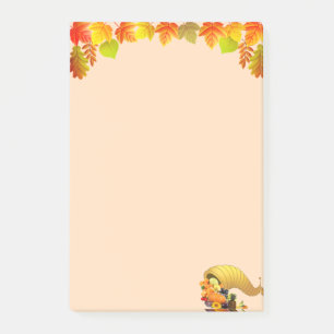 Post-it® Corne d'abondance, feuilles d'automne sur fond bei