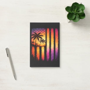 Post-it® Coucher de soleil d'été américain vintage 4 juille