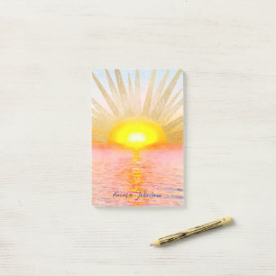 Post-it® Coucher d'or Soleil Mandala Aquarelle Mer