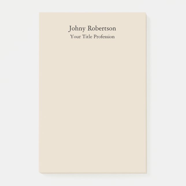 Post-it® Couleur amande Plain élégant professionnel moderne (Devant)