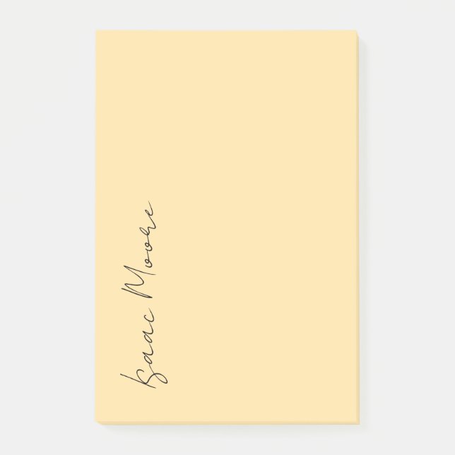 Post-it® Couleur Beige Élégant Simple Nom de Calligraphie S (Devant)
