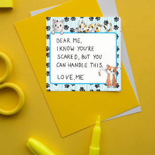 Post-it® Couleur bleue avec pattes chatons mignons 3" x 3"