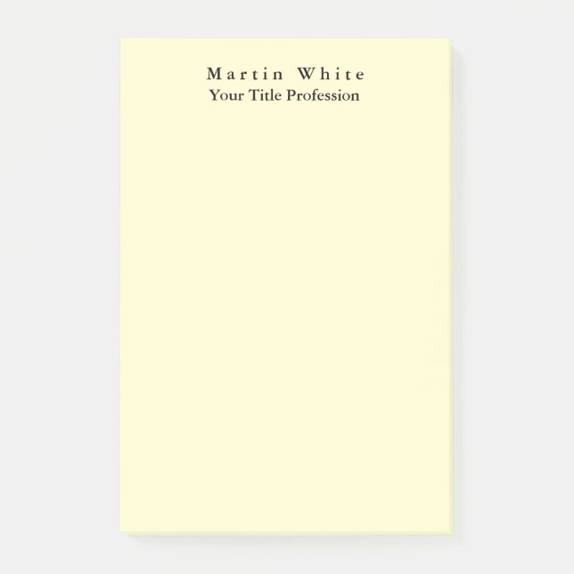 Post-it® Couleur crème clair élégant professionnel moderne (Devant)