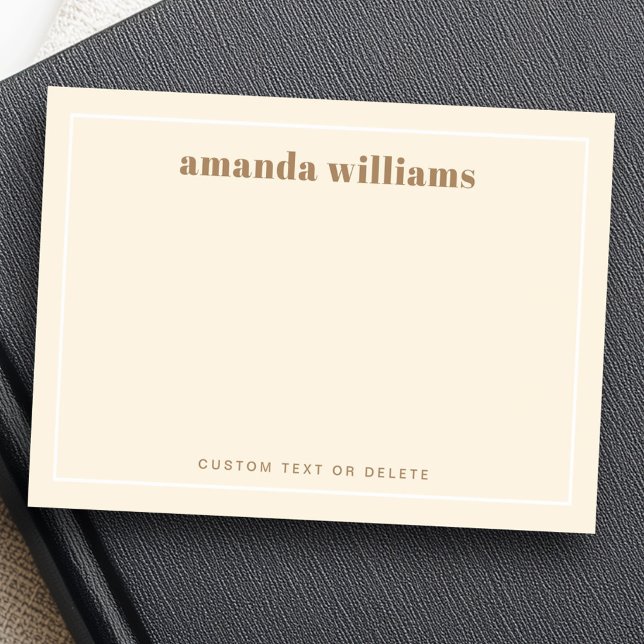 Post-it® Couleur crème douce moderne nom personnalisé et te (Modern soft cream color custom name and text post-it notes)