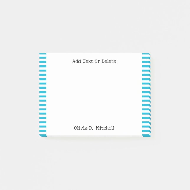 Post-it® Couleur de tendance — Vivid Cyan strié (Devant)