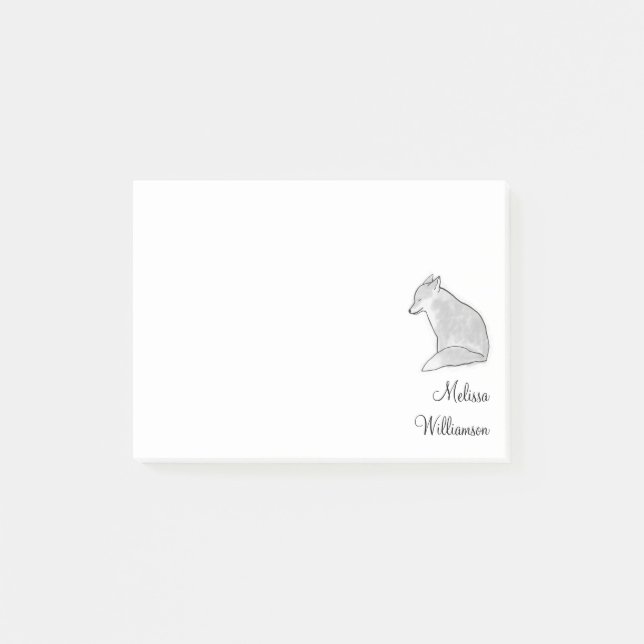 Post-it® Couleur d'eau douce Renard d'argent (Devant)