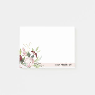 POST-IT® COULEUR D'EAU FLORALE DU PROTÉA BURGOUNDÉ ROSE B
