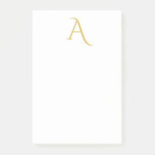 Post-it® Couleur Or Monogramme Initial Professionnel Blanc