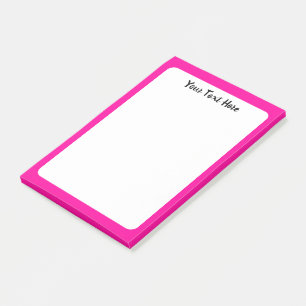 Post-it® Couleur solide rose néon personnalisée