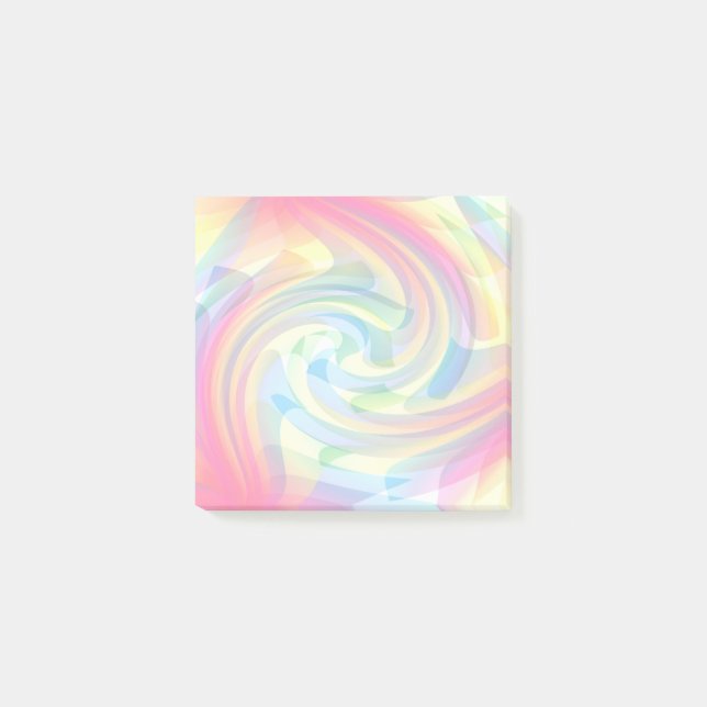 Post-it® Couleurs douces Pastel Swirl Jaune Rose Bleu Abstr (Devant)