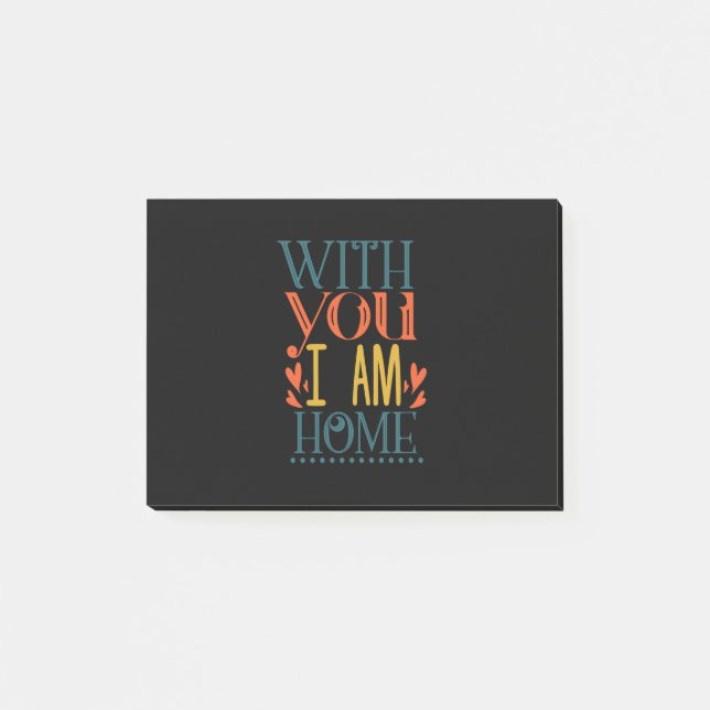 Post-it® Couple Cadeau Avec Vous Je Suis Maison (Devant)