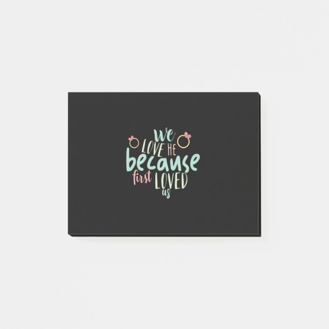 Post-it® Couple Cadeau Parce Que First Nous Aimait (Devant)