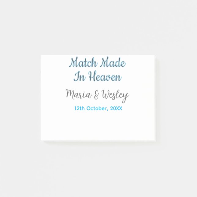 Post-it® Couple fait pour le ciel nom de couple bleu noir d (Devant)